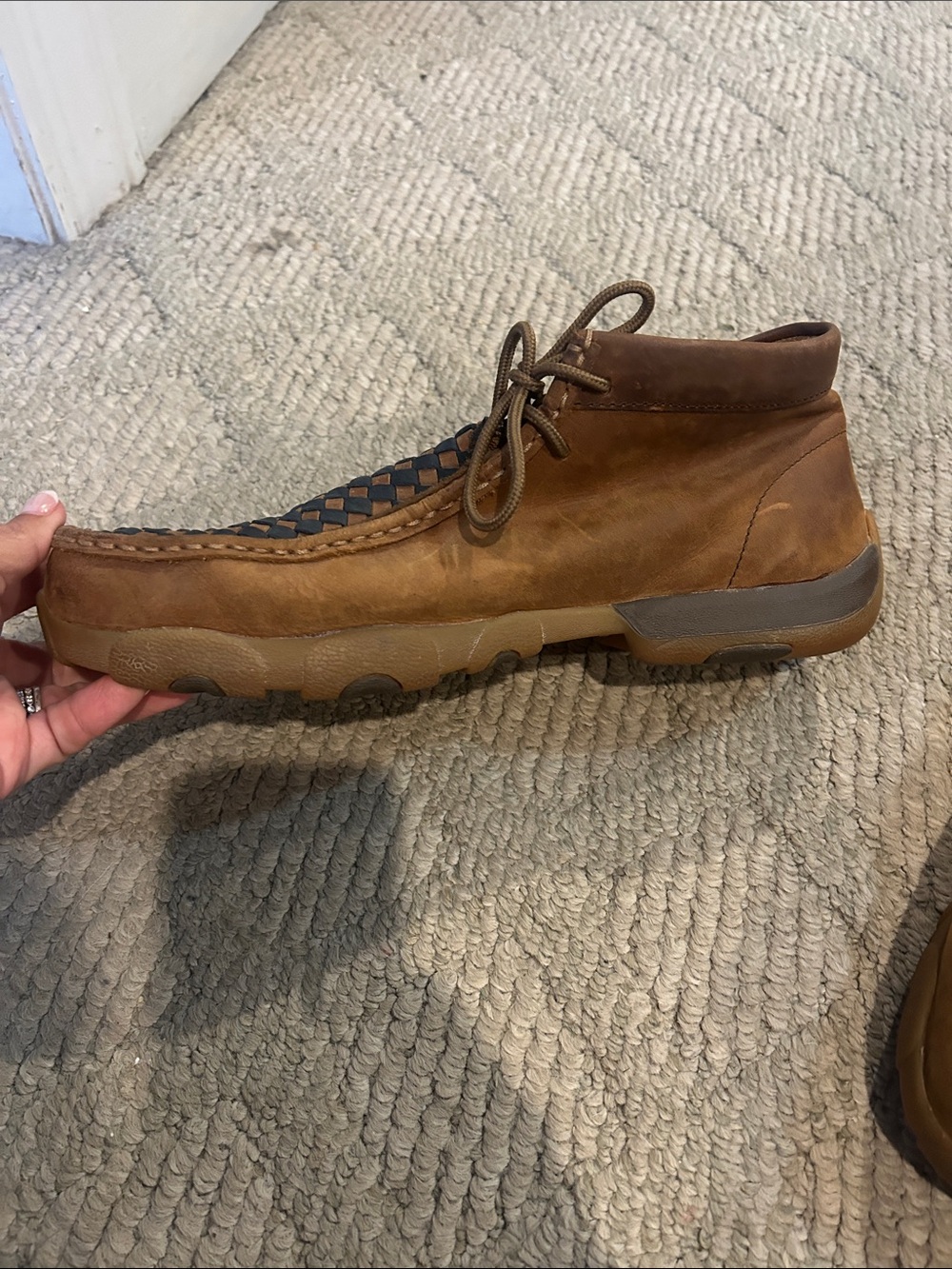 Twisted X Men's Driving Moccasin in Brown and Black - Picture 9 of 16